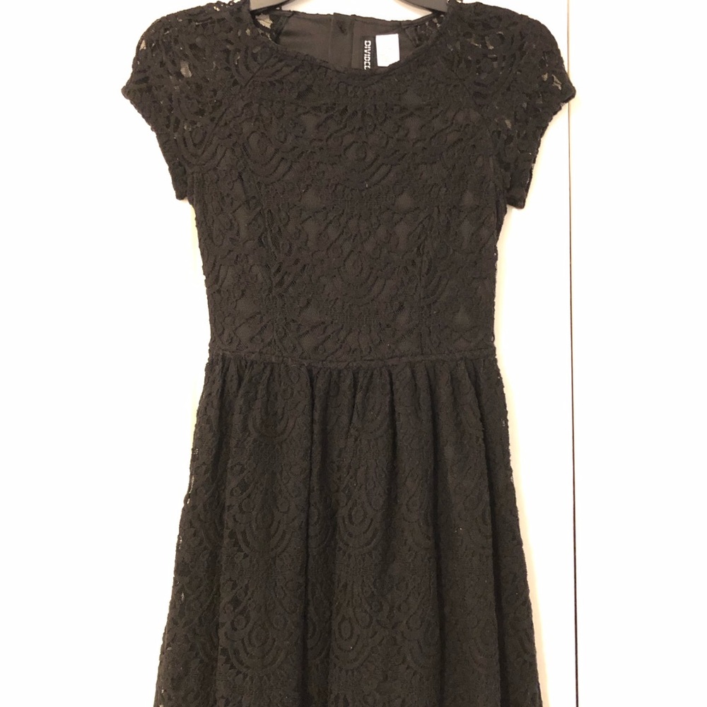 Black lace mini dress